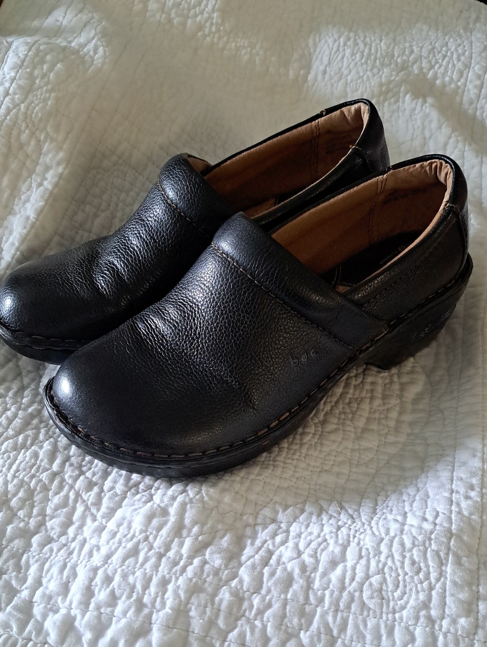 BOC Born of Concept Mules Black Leather Size 9.5 Women